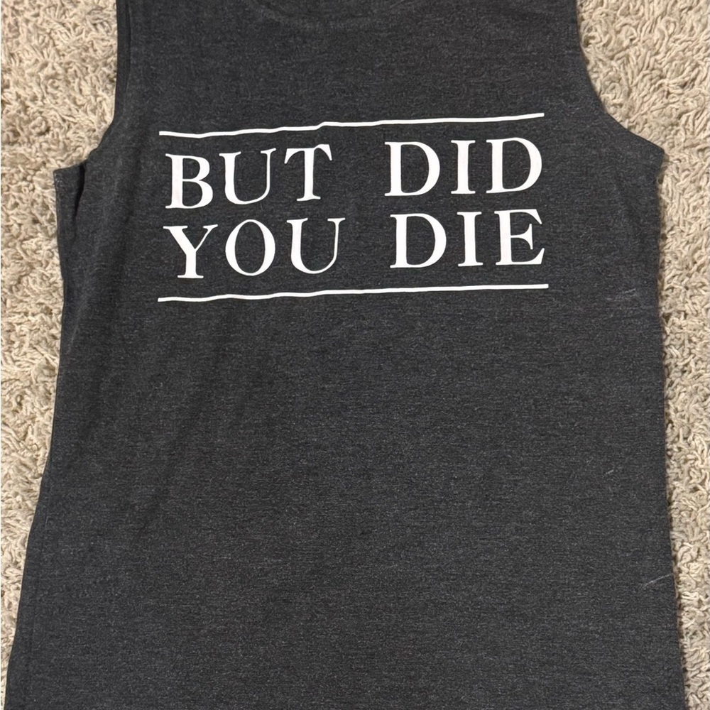 Gray Sleeveless Graphic Tank Top